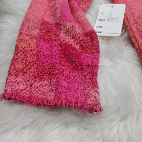 Felgar Barcelona and Aldo Martins Pink Boxy Plaid Knit Sweater Women's Size 8 - Picture 9 of 14